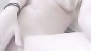Blonde Petite Babe fucks dildo and cums over the carpet