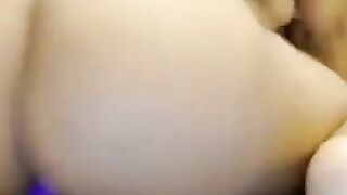 Busty Ebony dildoing her wet pussy