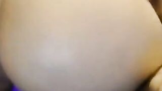 Busty Ebony dildoing her wet pussy