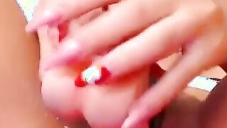 Busty Babe loves pleasuring her pussy with toys
