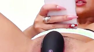 Busty Babe loves pleasuring her pussy with toys