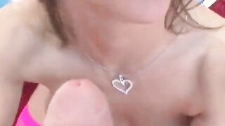 brunette babysitter sucks dick