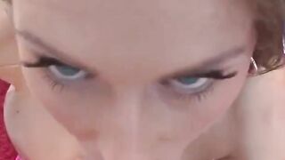 brunette babysitter sucks dick