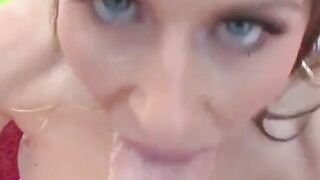 brunette babysitter sucks dick