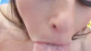 brunette babysitter sucks dick