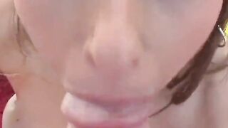 brunette babysitter sucks dick