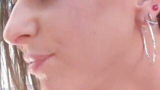 brunette babysitter sucks dick