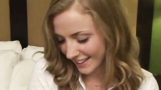 Karla Kush goes all the way inside her first porn