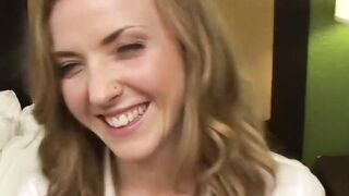 Karla Kush goes all the way inside her first porn