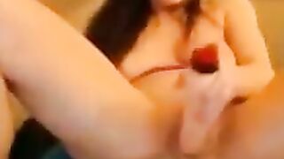 Busty MILF having fun with toys masturbating