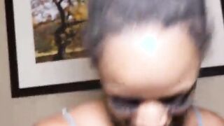 raven swallows blowing off on suga slim monster huge ebony cock