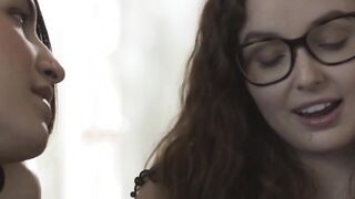 Geek teen Leana Lovings fucked by bff gf