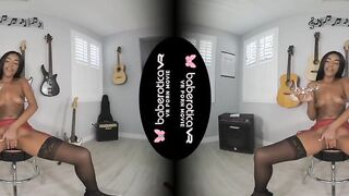 Solo African darling, Ashley Aliegh is cumming, inside VR