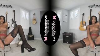 Solo African darling, Ashley Aliegh is cumming, inside VR