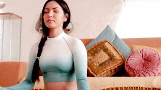 Exotic naked asian yoga beauty posing