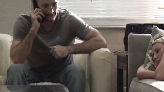 cute teen sister helps depressed step-brother with her pussy