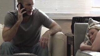 cute teen sister helps depressed step-brother with her pussy