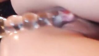 Busty Babe masturbates with her dildo