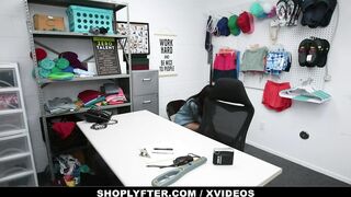 Shoplyfter - Hot shoplifting teen yo (Vanessa Sky) has to deep throat