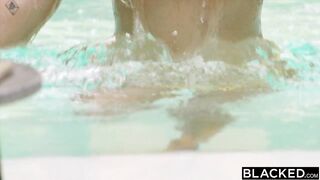 BLACKED Beautiful Gabbie cheats on boyfriend at the pool