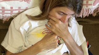 Drunk petite wife with hairy cunt creampied