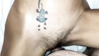 Drunk petite wife with hairy cunt creampied