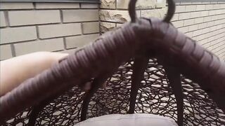 Russian beautiful whore get pounded doggy style in the yard and
