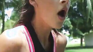 hot brunette fuck stranger after workout