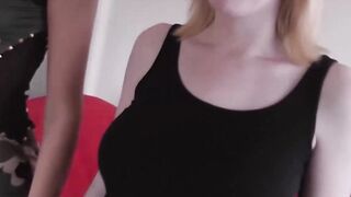 Eva and Jessica blowing on soldiers dick