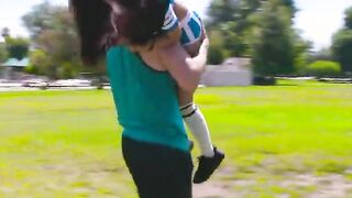 latina with big nipples gets horny after foot