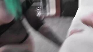 Inked amateur blows and riding a fat dick point of view on the couch