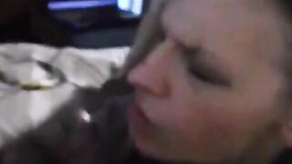 Mature wife sucking bbc while is fucked from behind