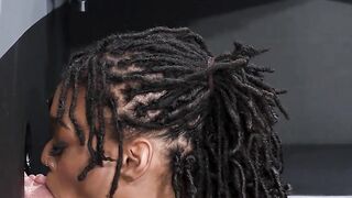 Skinny Ebony Babe Taki Tsunami Sucks Some White Dick Through Gloryhole