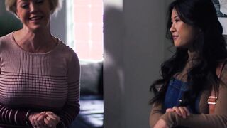 Big tits MILF dived in Asian teens pussy