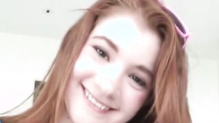 hot redhead teen enjoying a rock hard dick in her pussy