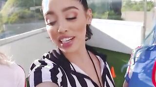 fit teens share a big cock in orgy 2