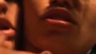 Best Friend Pushing Big Sex Toy To Shaved Pussy