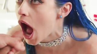 blue hair jewelz blu enjoys herself in the bathtub