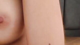 Solo Latina in socks masturbates on webcam