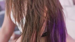 Shaved Pussy Woman Sucking Herself