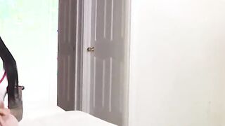 cute inked nurse tugging patients cock before doggystyle