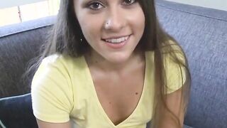 brunette teen gets loud with her stepbro
