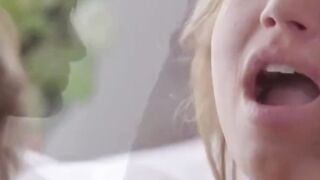 teen licks jizz from pounded pussy