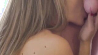 teen licks jizz from pounded pussy