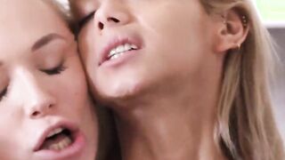 Huge Titties Hot fucks her Cutie blonde gf with a double ended dildo