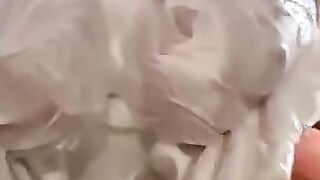 Twat covered inside cream and fruits