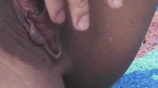 latina teen binky beaz masturbates after the pool