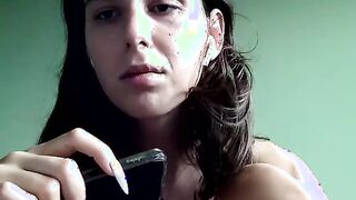 young horny teen shows off her tiny pussy
