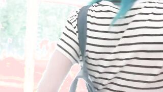 sexy teens team up to suck a huge cock