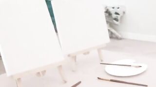 sexy teens team up to suck a huge cock
